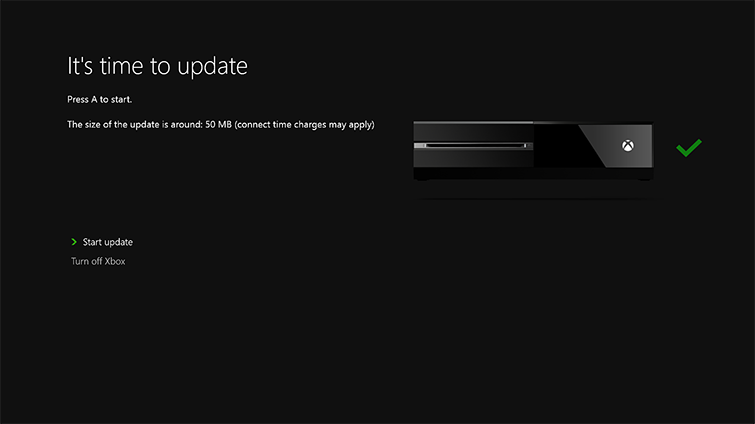 Xbox One system update